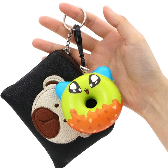 KAWAII Character Kechain Donuts Slow Rising Stress Relief Squishy Keychain - Picture 4 of 14